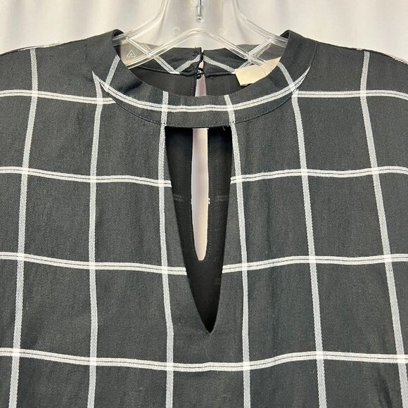 Loft Womens Multicolor Plaid Choker Neck Long Sleeve Shift Dress Size Medium New - Picture 5 of 11